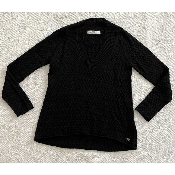 Carve Designs Miley V-Neck Sweater Black Knit Medium - Picture 5 of 6